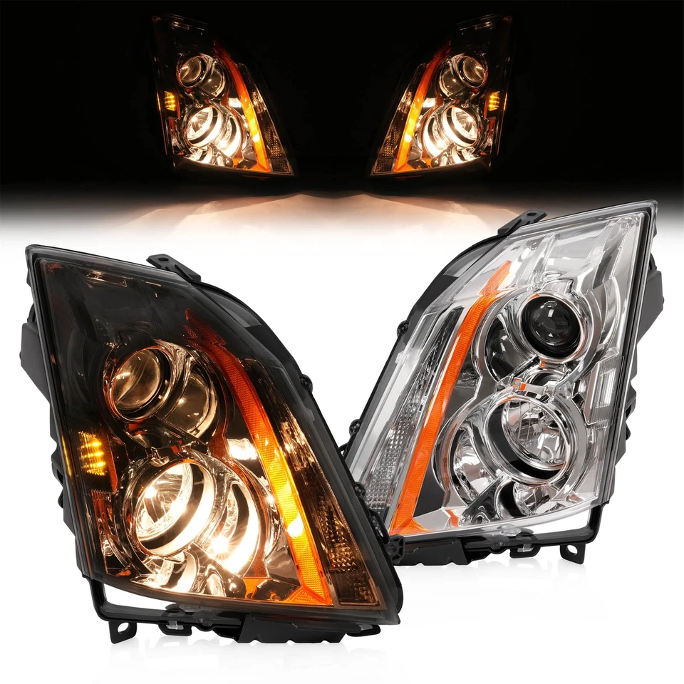 HECASA Halogen Pair Headlight For Cadillac CTS 08-15 Left and Right With Bulbs - Image 4 of 4