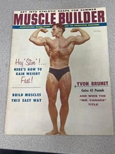 MUSCLE BUILDER bodybuilding magazine YVON BRUNET/Mickey Hargitay 7-58