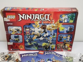 LEGO Ninjago Master Wu Dragon 70734 w/ Box & Instructions. UNCOMPLETE FOR PARTS
