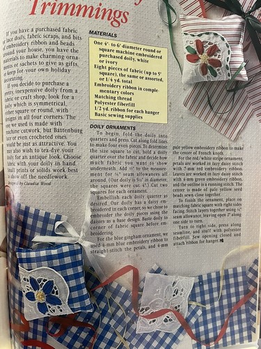 McCalls Needlework Oct 1995 Ribbon Embroidery Hanukkah Bellpull Pineapple Afghan - Picture 5 of 6