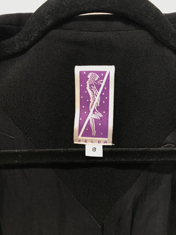 Zelda Vintage Jacket Women’s Size 8 Black Military Style Steam Punk Blazer - Image 2 of 4