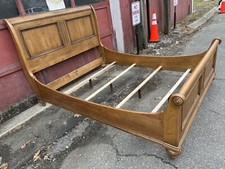 Vintage Ethan Allen Queen-Sized Sleigh Bed Frame