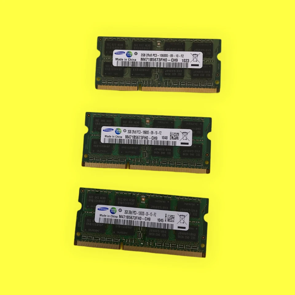 Lote de 27 Memorias RAM para Laptop Samsung 6GB (3x2GB) M471B5673FH0-CH9 #1284 z64b5 Foto 3 de 4