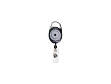 Carabiner-Style Retractable ID Card Reel, 30" Extension, Smoke, 12/Pack