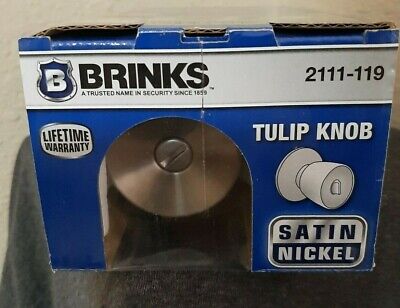 Brink's Privacy Bed/Bath Tulip Style Doorknob, Satin Nickel Finish Brink's Privacy Bed/Bath Tulip Style Doorknob, Satin Nickel Finish