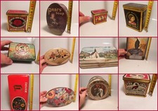 varie scatole latta tabacco thè epoca 900' cigarettes box caramelle vintage