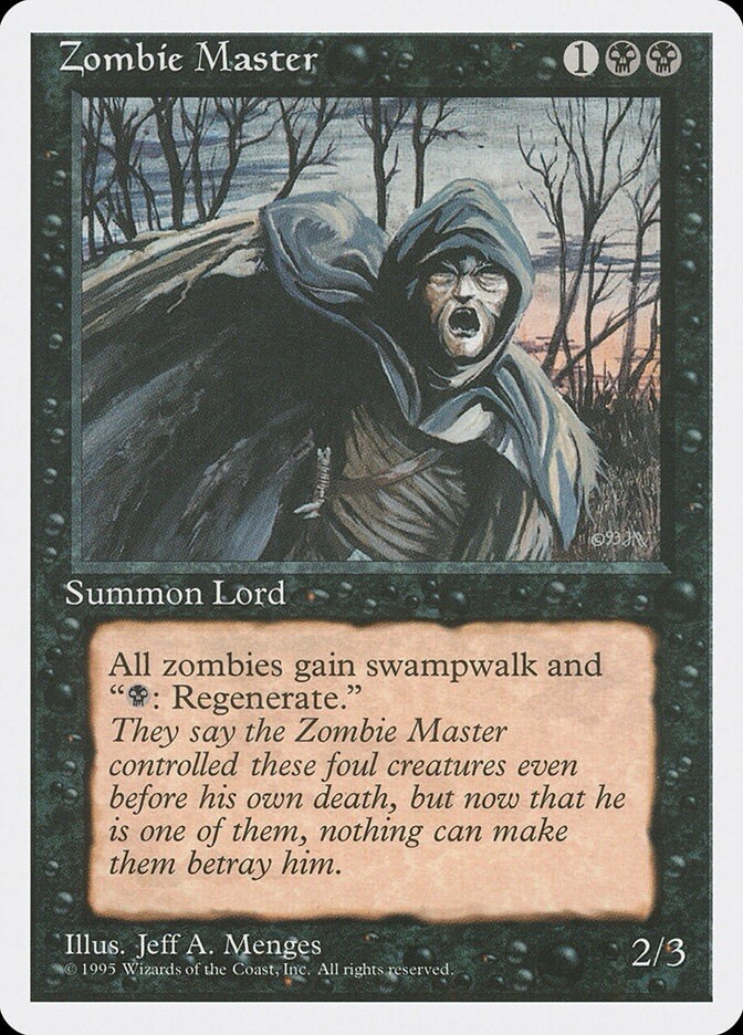 MTG x1 ZOMBIE MASTER 1x NM-MINT Fourth Edition 4ED 4th (Free Shipping) EDH Magic