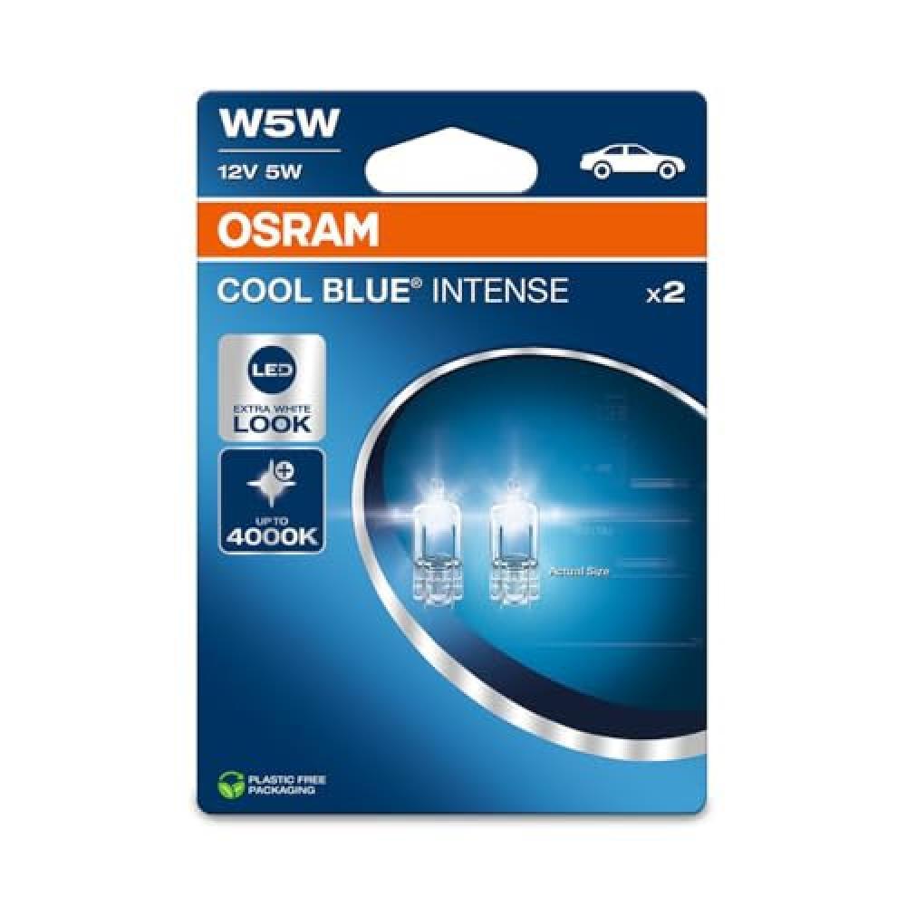 OSRAM COOL BLUE® INTENSE W5W, fino a 4.000K, lampada di segnalazione alogena, d