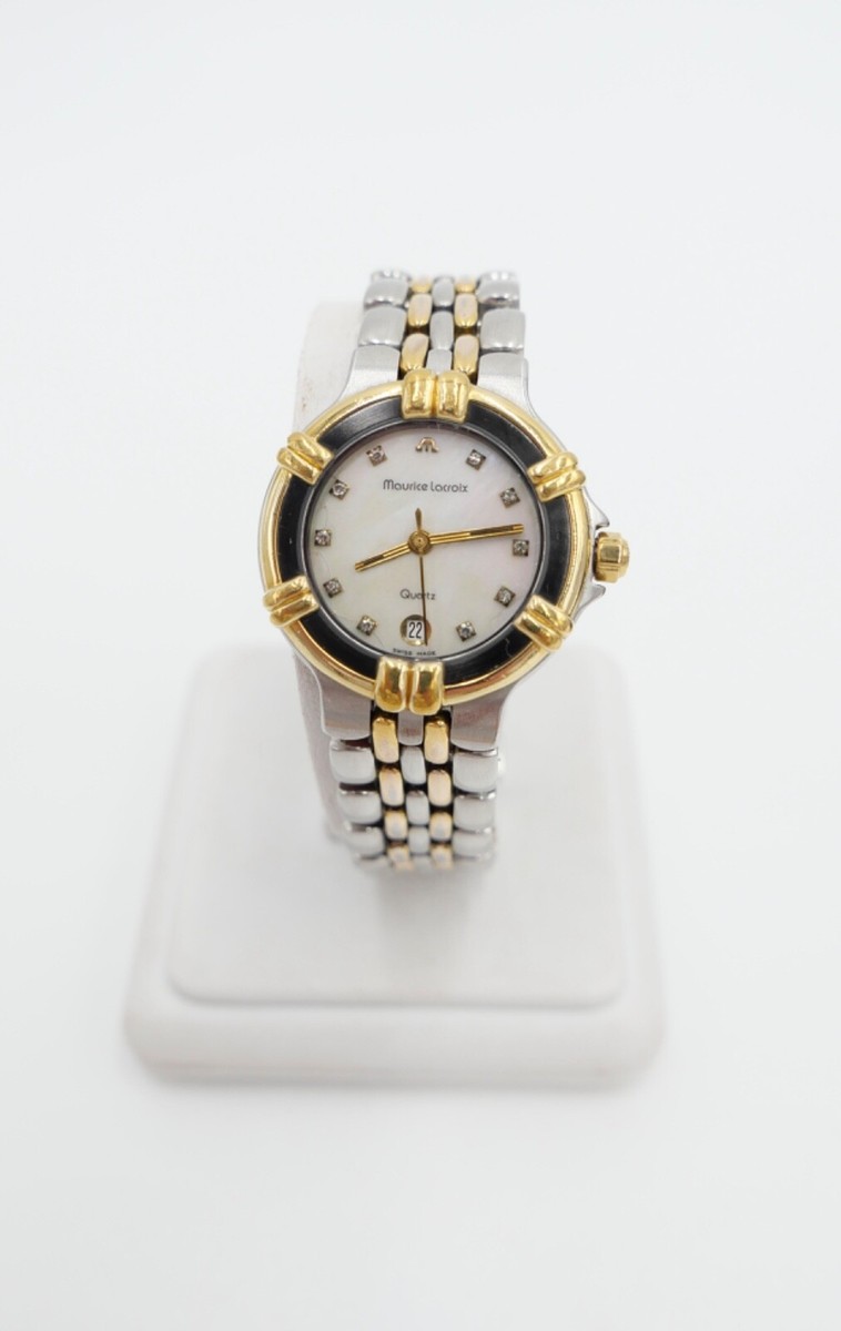 Maurice Lacroix Calypso Damen Uhr 75326 Stahl Gold Box Papiere 26mm  Perlmutt