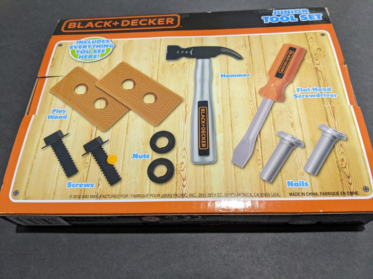 BLACK & DECKER JUNIOR TOOL BOX PLAY SET 14 PIECES | #1927272036
