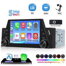 Single 1DIN 5" Touchscreen Autoradio Apple CarPlay/Android Auto Bluetooth USB FM
