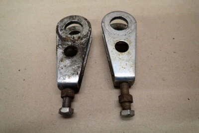 1978 HONDA CB400 REAR AXLE CHAIN TENSIONERS ADJUSTERS SET PAIR - Image 1 of 3