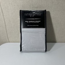 Hotel Style KING 600 Thread Count Set of 2 Pillowcases 100 Cotton Soft Silver