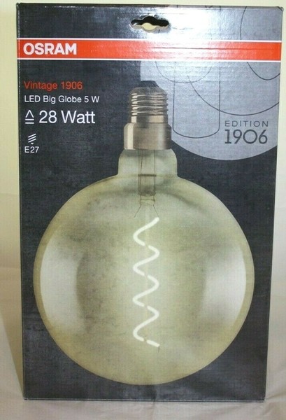 Osram Vintage 1906 E27 Led Spiral Filament Globe 5W Gold/Warmweiß Riesig 11615-image