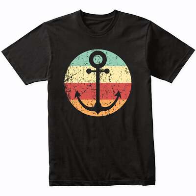 Nautical Sailing Retro Boat Anchor Icon T-Shirt - Retro Colors