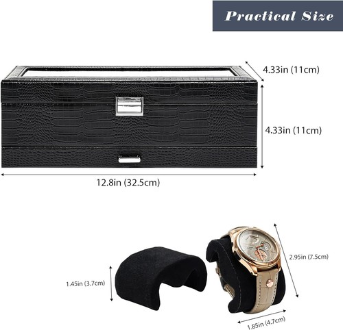 Stylish Men's Watch Box with 6 Slots & Drawer - Perfect Gift for Any Occasion - Picture 7 of 9
