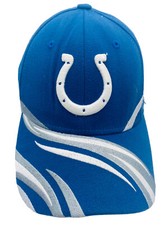 Reebok NFL Indianapolis Colts Mid-2000s Sideline Striped Blue Fitted Hat; OSFA