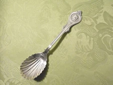 "MEDALLION" (1870) by DURGIN ~ COIN SILVER 6.50" SUGAR SPOON