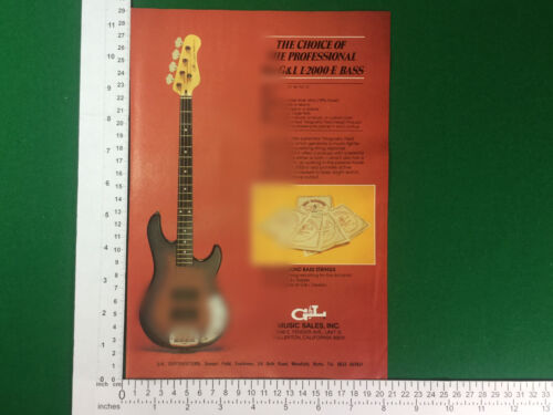 vintage G&L L-2000-E bass vintage reklama z 1981 roku elektryczna gitara basowa G & L - Zdjęcie 1 z 1