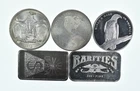 Lot 5 VINTAGE 1 Oz Silver Bars/Rounds Art Bars Collection Poured .999 *376