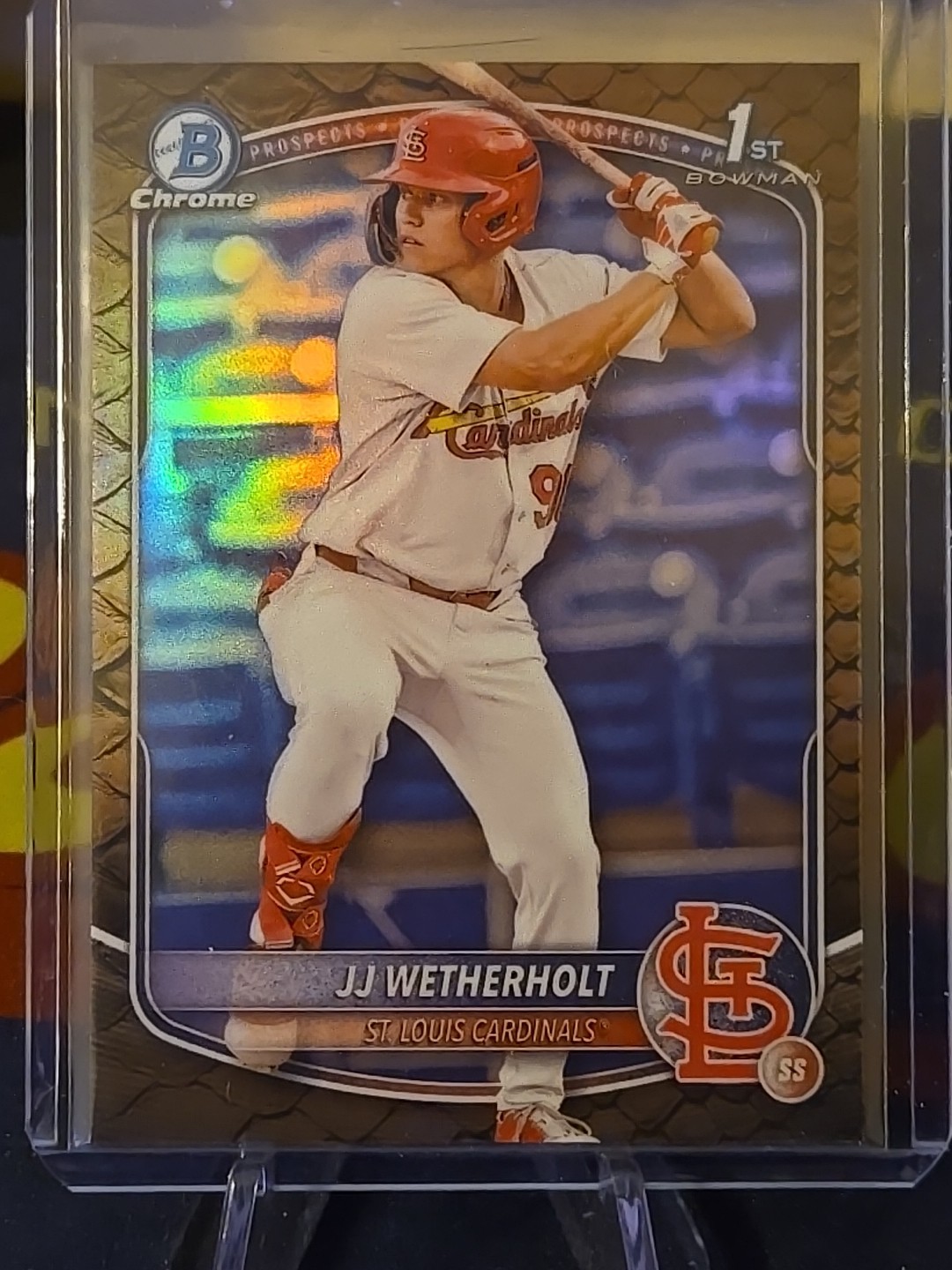 2025 Bowman JJ Wetherholt #BCP-22 Chrome Reptilian Refractor 1st Prospect