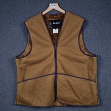 BARBOUR Warm Pile Lining Mens 48 Brown Waistcoat Zip In Liner Fleece Acrylic
