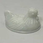 Vintage Milk Glass White Hen Only Replacement Lid For Nest 4" Long 3" Wide