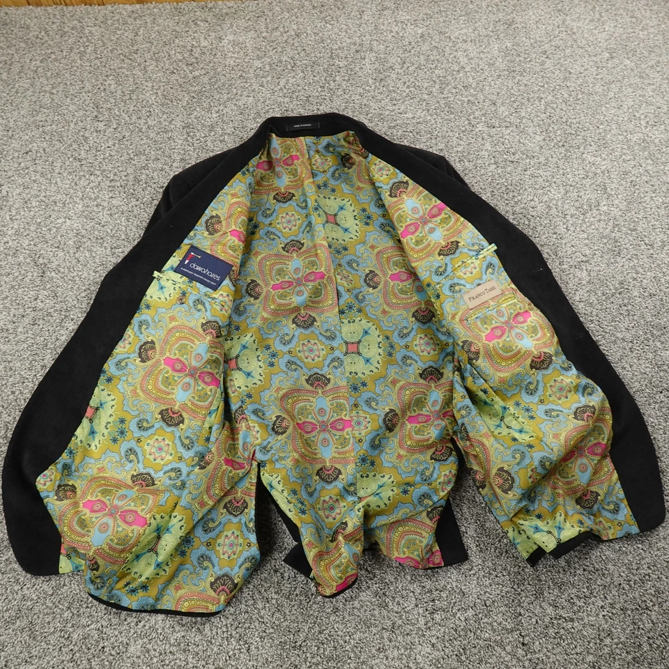 Blazer de pana para hombre 44 negro cordón ballena cachemira forrada chaqueta abrigo deportivo Canadá Foto 4 de 4