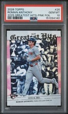 2026 Topps Roman Anthony #GH-26 RC Greatest Hits Pink Foil Insert Red Sox PSA 10