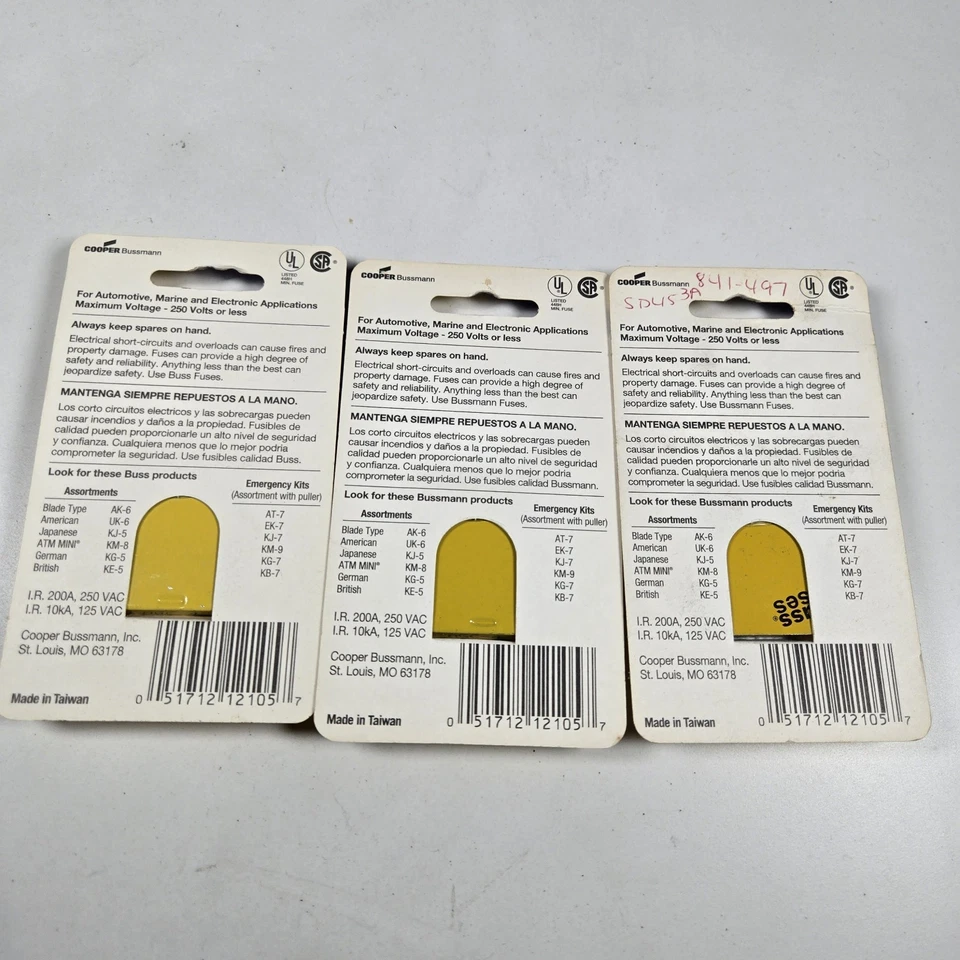 Cooper Bussman BP/AGC-4 Fast Acting Glass Fuses 4-Amp (3 Packs of 5) - Image 3 of 4