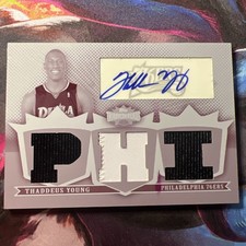 2007-08 Topps Triple Threads Basketball Thaddeus Young RC Auto White Whale 1/1