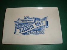 NEW Rosanna Voyage Biscuits White Blue Ceramic Tray 6"x4"