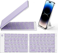 Samsers Ultra Slim Foldable Bluetooth Keyboard for Phone Tablet PC, Purple, NEW