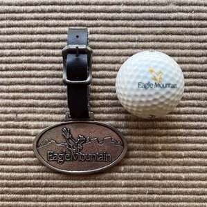 Vintage Eagle Mountain GC (Fountain, AZ.) Golf Bag Tag & Logo Golf Ball