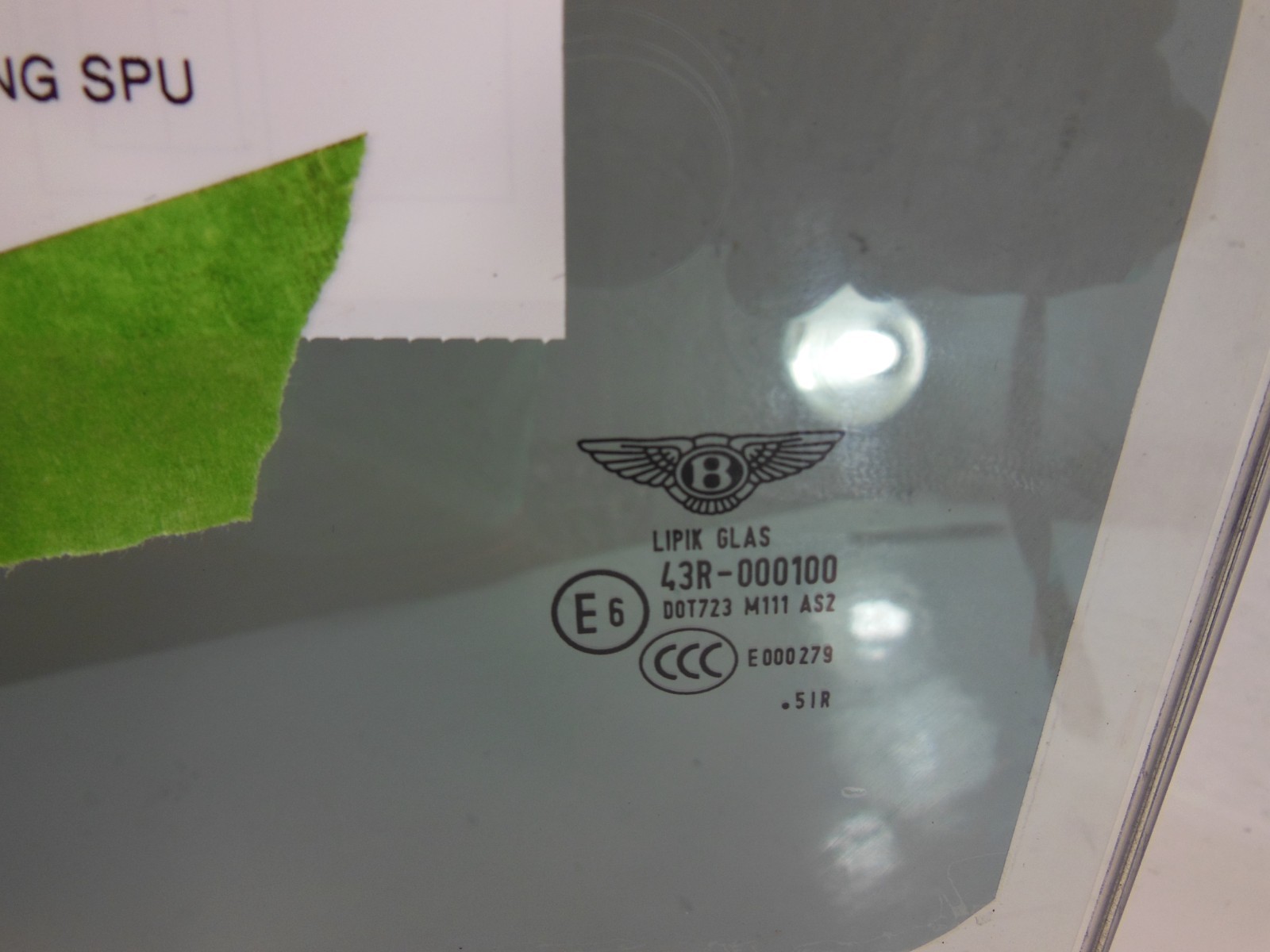 2006 Bentley Continental Flying Spur Rear Door Window Glass Driver Left LH OEM