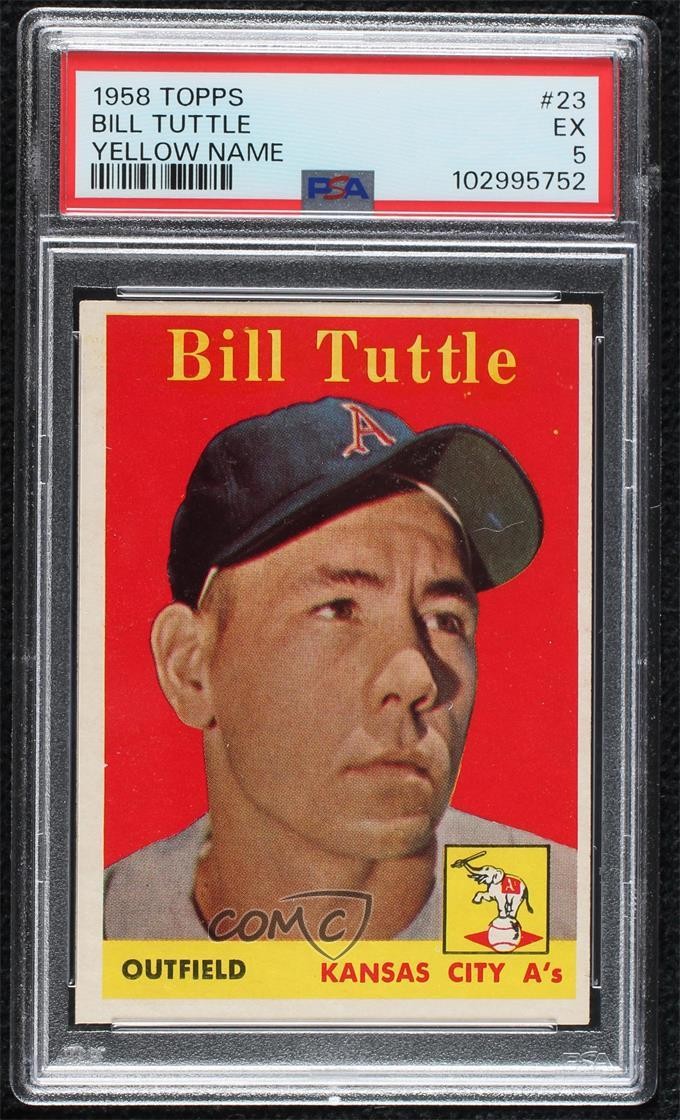 1958 Topps Bill Tuttle (Player Name in Yellow) #23 PSA 5