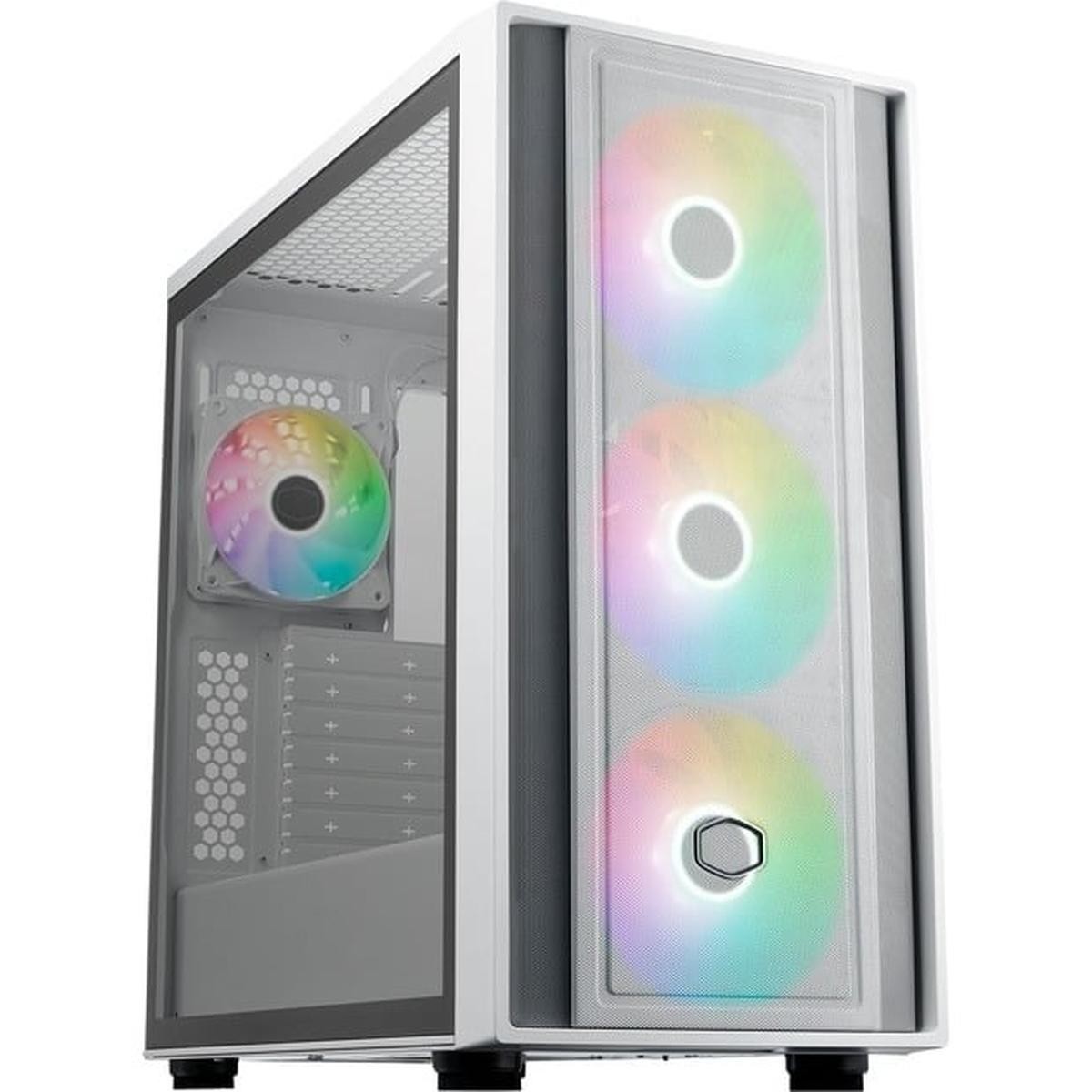 Cooler Master MasterBox 600 , Tower-Gehäuse (weiß, Tempered Glass)