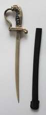 Miniatur Brief&ouml;ffner in Form eines S&auml;bels L&ouml;wenkopfs&auml;bel Offizierss&auml;bel 10,5cm