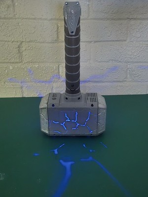 Marvel Thor Electronic Hammer Toy Sound Effects & Light Up Works Great Used 