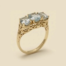 Lady's Art Deco Aquamarine Ring