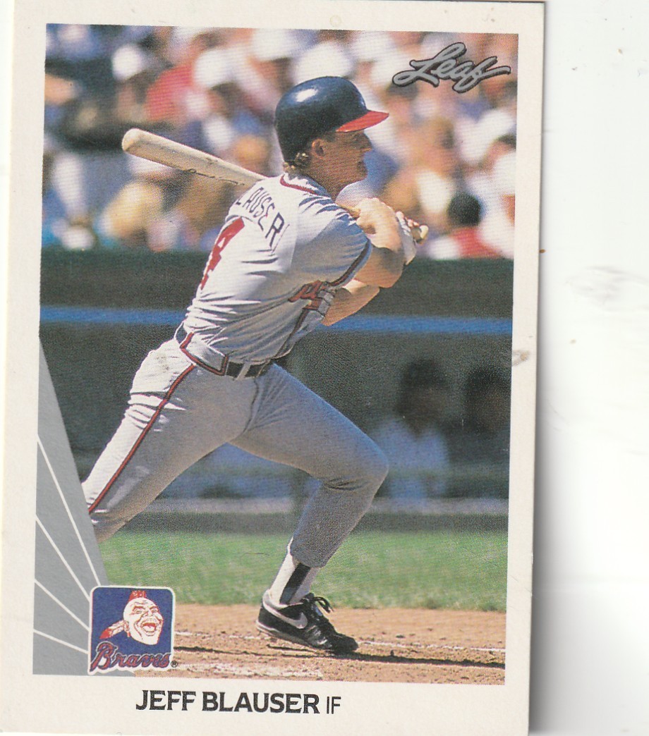 FREE SHIPPING-MINT-Jeff Blauser 1990 Leaf #191 Atlanta Braves