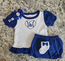 Dodgers baby/toddler girl outfit Dodgers take home LA baseball baby gift