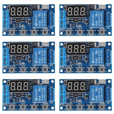 6pcs DC 6-30V Timer Relay Programmable Delay Relay Module Cycle Timer with LCD D