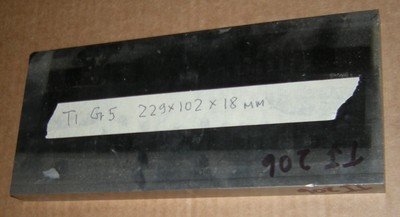 Titanium 6AL4V Plate Flat Bar 11/16  229 x 102 x 18 mm 