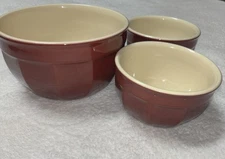 Emile Henry Williams Sonoma Set Of 3 Burgundy Bowls Baking Dishes