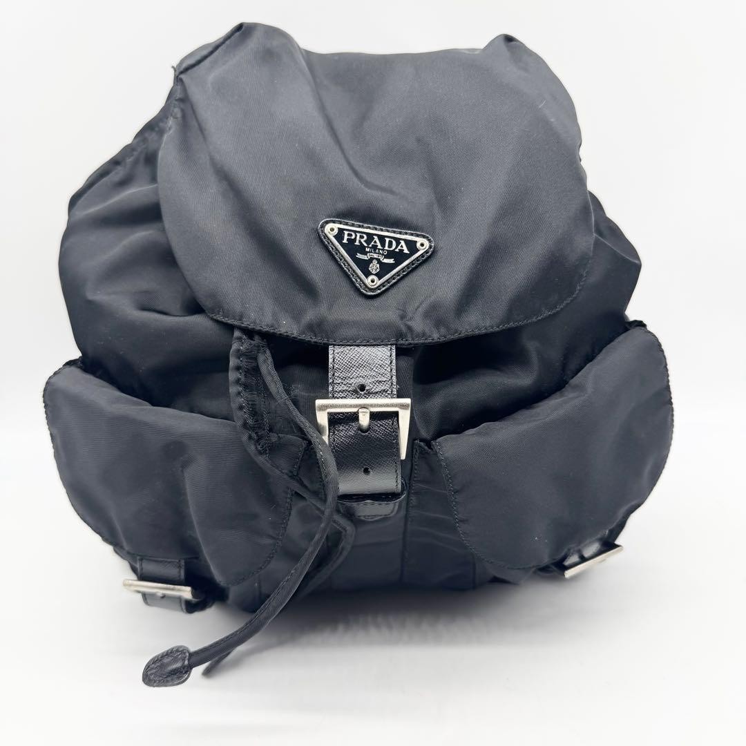 PRADA backpack Saffiano leather triangular logo b… - image 1