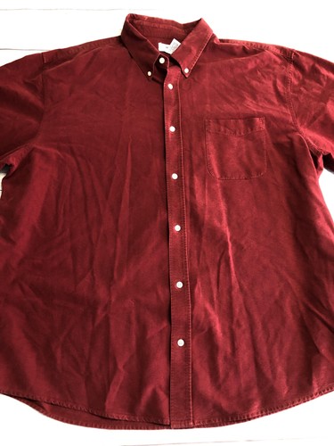 Old Navy Shirt Mens 2XL Red Button Down Long Sleeve Corduroy Pocket Casual - Picture 2 of 6