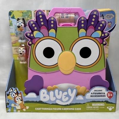 Chattermax Figure Case, Includes Bluey, Bingo, Muffin and Chattermax, Toys for
