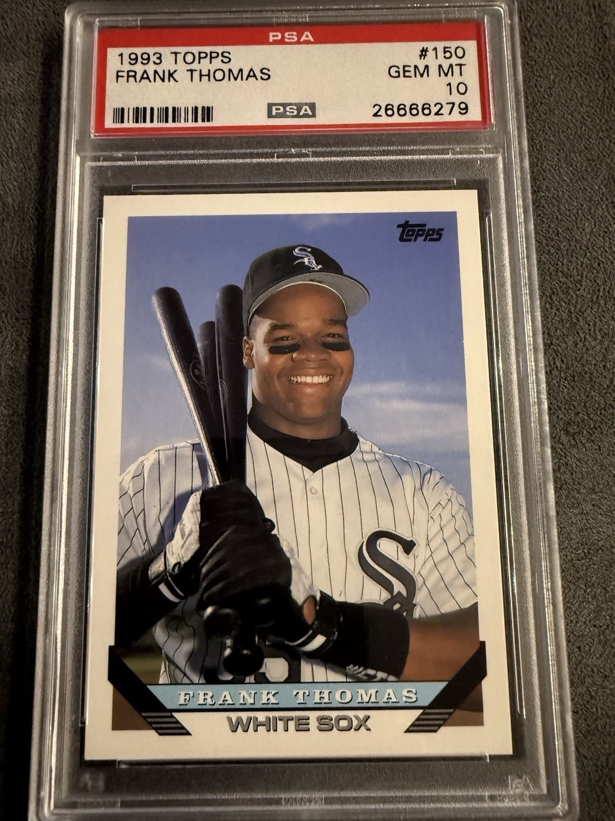 Topps 1993 Frank Thomas #150 PSA 10 Base Set Chicago White Sox (26666279) view 3
