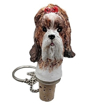 Shih Tzu Dog Bottle Cork Key Chain Resin Girls Best Friend Drink Stopper